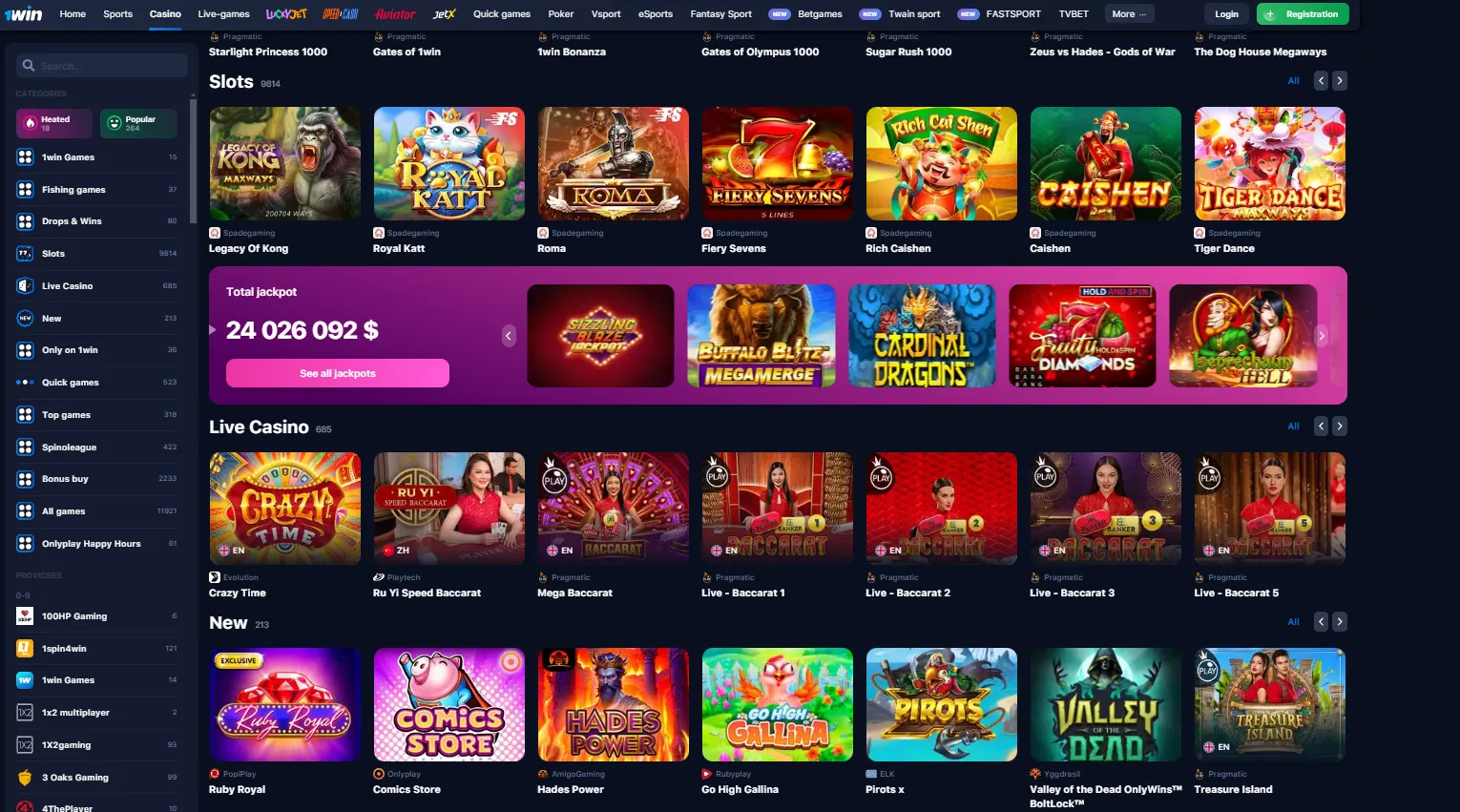 casino games 1win app Malaysia